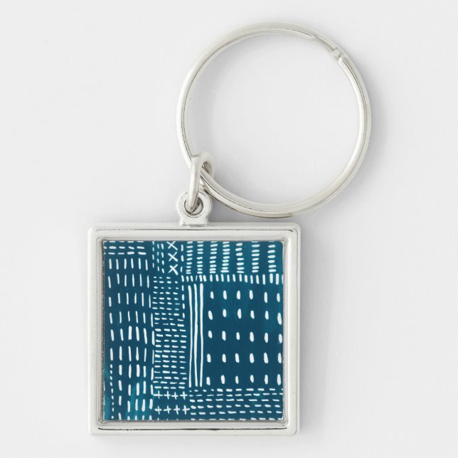 Sashiko Stitches Key Ring (Front)