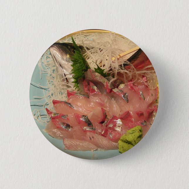 Sashimi 刺身 ... Japanese Food 6 Cm Round Badge (Front)
