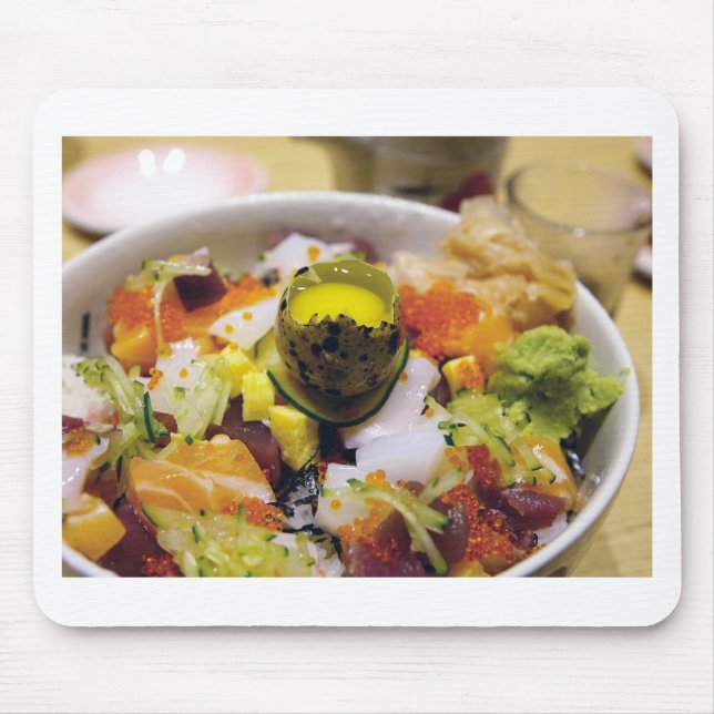 Sashimi Salmon Tuna Fish Seafood Caviar Japanese Mouse Mat (Front)