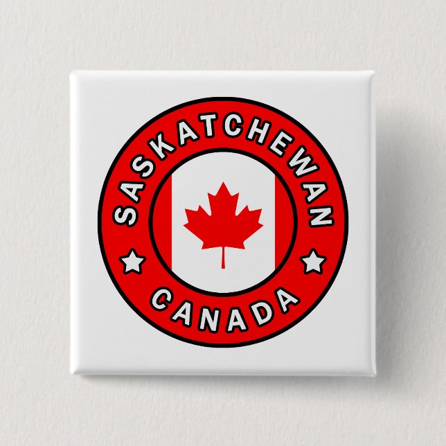 Saskatchewan Canada 15 Cm Square Badge (Front)