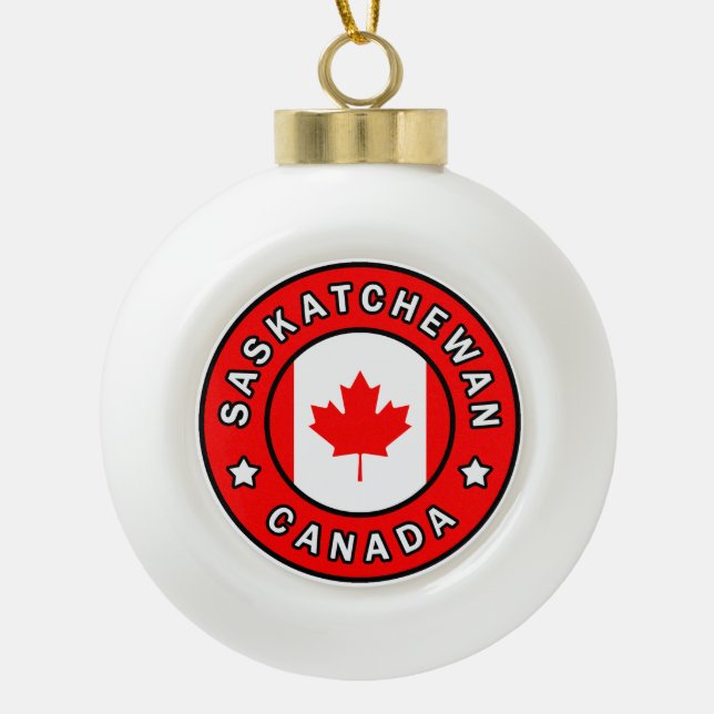 Saskatchewan Canada Ceramic Ball Christmas Ornament (Front)