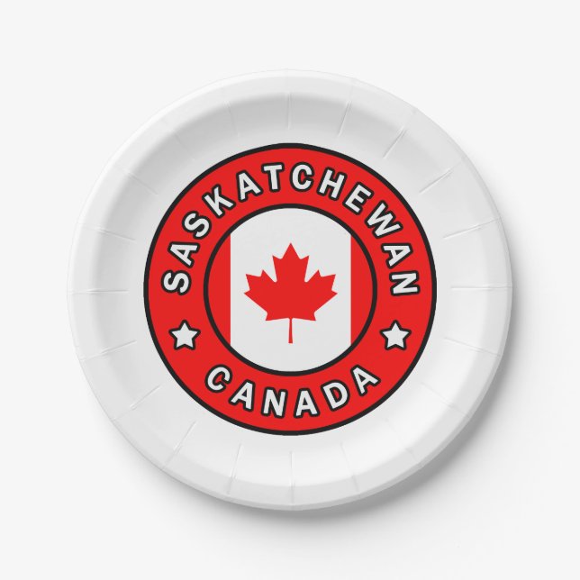 Saskatchewan Canada Paper Plate (Front)