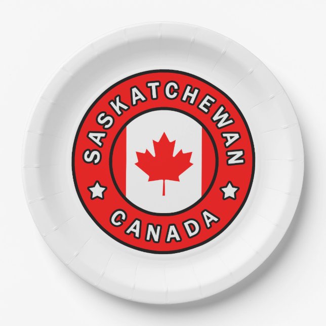 Saskatchewan Canada Paper Plate (Front)