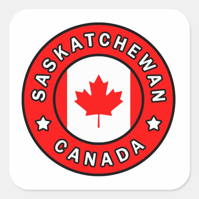 Saskatchewan Canada Square Sticker (Front)