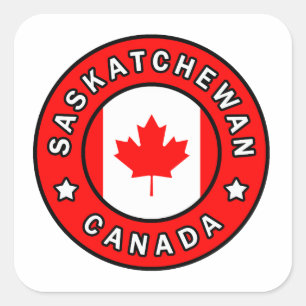 Saskatchewan Canada Square Sticker