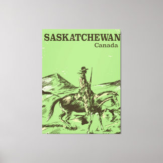 Saskatchewan Canada vintage travel poster Canvas Print