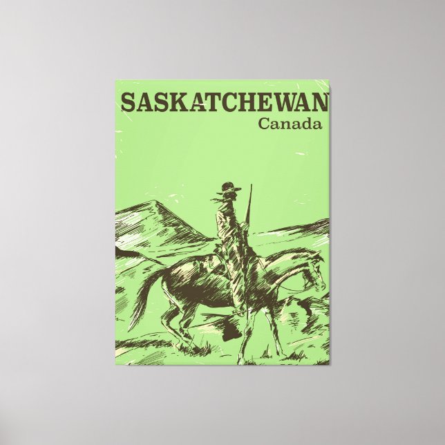 Saskatchewan Canada vintage travel poster Canvas Print (Front)