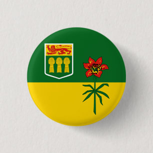 Saskatchewan Flag (CANADA) 3 Cm Round Badge