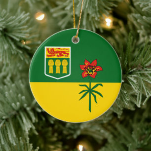 Saskatchewan Flag (CANADA) Ceramic Tree Decoration