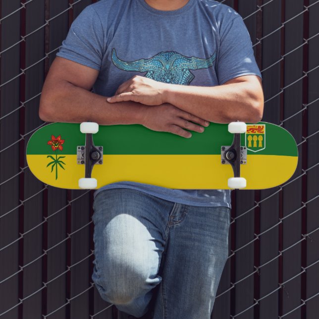 Saskatchewan Flag (CANADA) Skateboard (Outdoor 3)