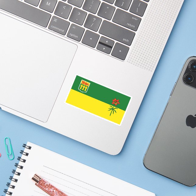 Saskatchewan Flag Graphic (Laptop w/ iPhone)