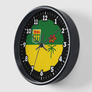 Saskatchewan Flag Graphic Dial Clock