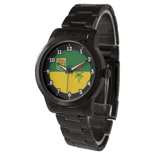 Saskatchewan Flag Graphic Dial Watch (Angled)