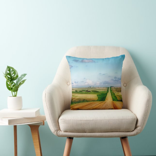 Saskatchewan Prairie Road   Cushion (Chair)