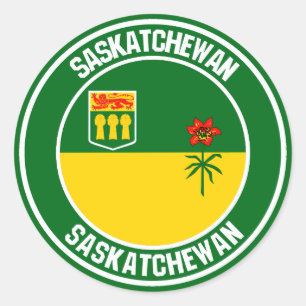 Saskatchewan Round Emblem Classic Round Sticker