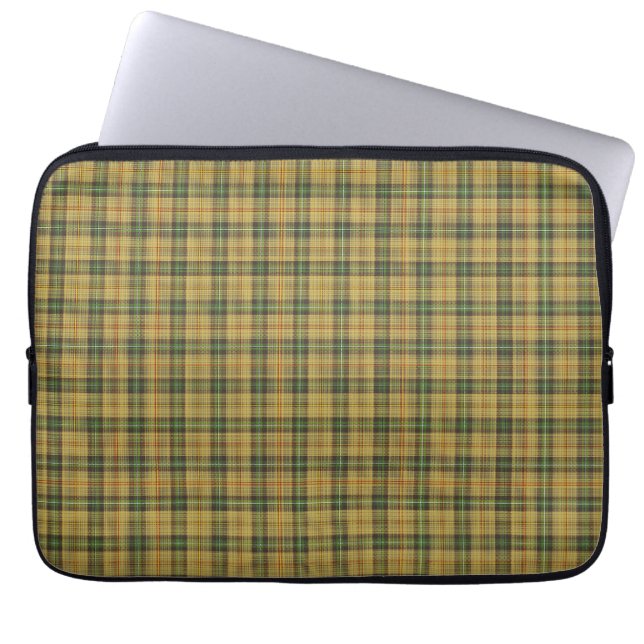 Saskatchewan tartan laptop sleeve (Front)
