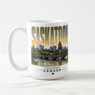 Saskatoon Canada Skyline South Saskatchewan River Coffee Mug