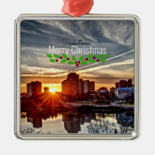 Saskatoon Cityscape  Metal Tree Decoration