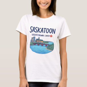 Saskatoon Saskatchewan Canada Cute Skyline T-Shirt