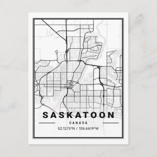 Saskatoon Saskatchewan Canada  Travel City Map Postcard