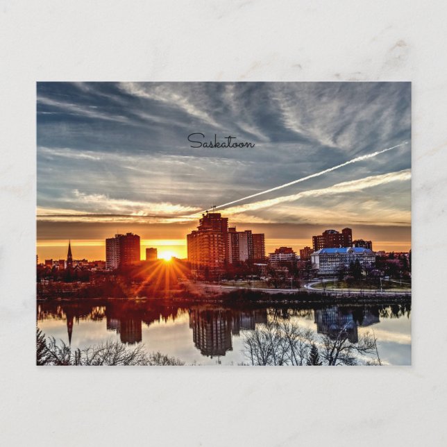 Saskatoon Sunset Postcard (Front)