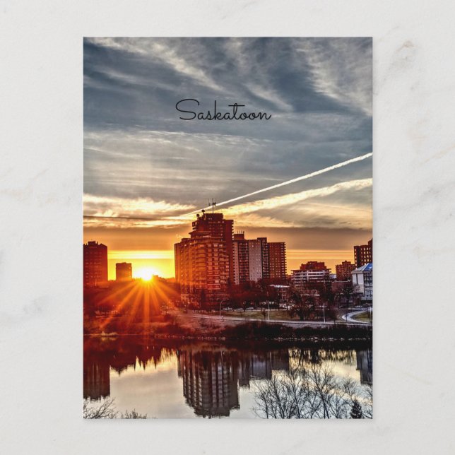 Saskatoon Sunset Postcard (Front)