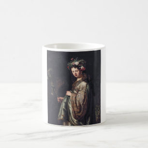 Saskia van Uylenburgh as Flora, Rembrandt, 1634 Coffee Mug