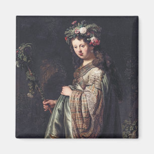 Saskia van Uylenburgh as Flora, Rembrandt, 1634 Magnet