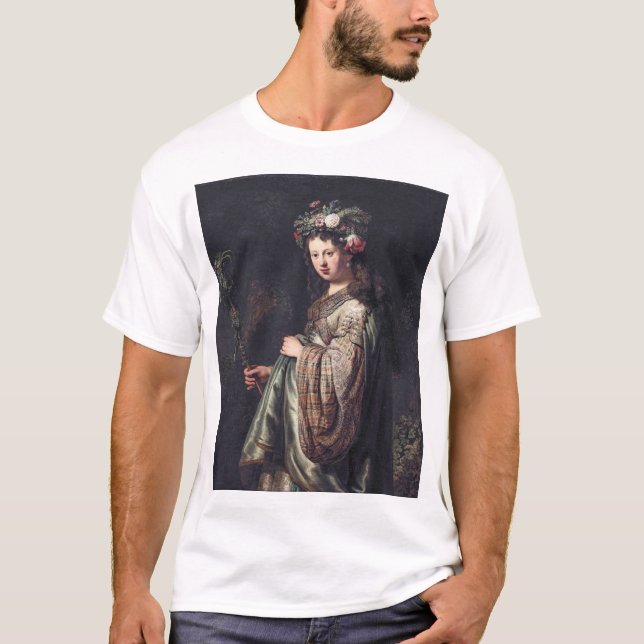 Saskia van Uylenburgh as Flora, Rembrandt, 1634 T-Shirt (Front)