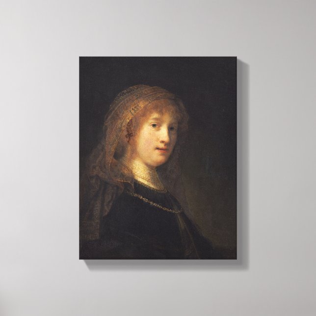 Saskia van Uylenburgh, c.1634-1640 (oil on panel) Canvas Print (Front)