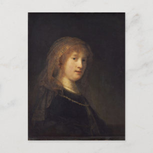 Saskia van Uylenburgh, c.1634-1640 (oil on panel) Postcard