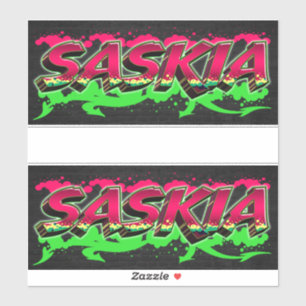 Saskia Vorname Name Graffiti Aufkleber Sticker