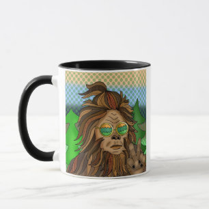 Sasqautch Peace Sign   Certified Squatcher Mug