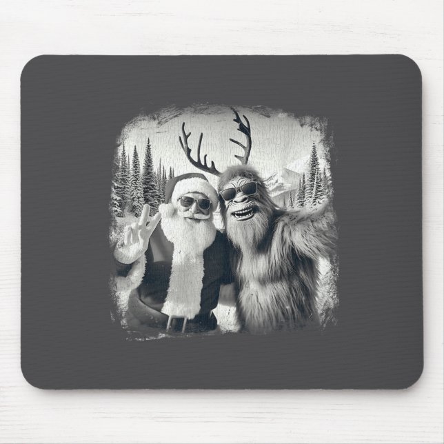 Sasquatch 67 Christmas Tree Funny Santa Bigfoot  Mouse Mat (Front)