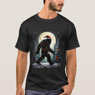 Sasquatch 67 Santa Bigfoot Christmas Tree Funny T-Shirt