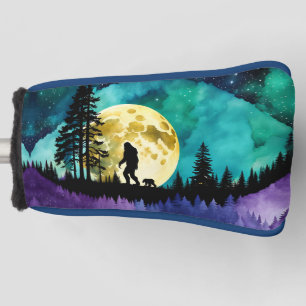 Sasquatch and  Bear walking on the mountain Golf Head Cover