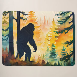 Sasquatch Autumn Landscape Sunset Fleece Blanket