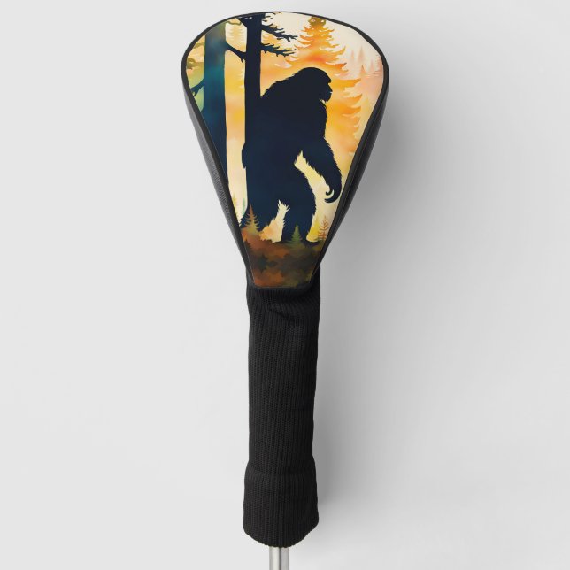 Sasquatch Autumn Landscape Sunset Golf Head Cover (Front)
