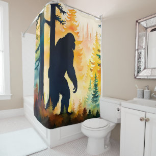 Sasquatch Autumn Landscape Sunset  Shower Curtain