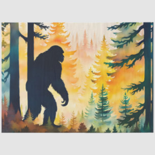 Sasquatch Autumn Landscape Sunset Tissue Paper