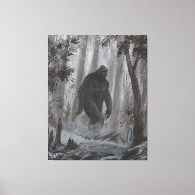 Sasquatch Bigfoot Artwork by Charles A Guthrie Canvas Print (Front)