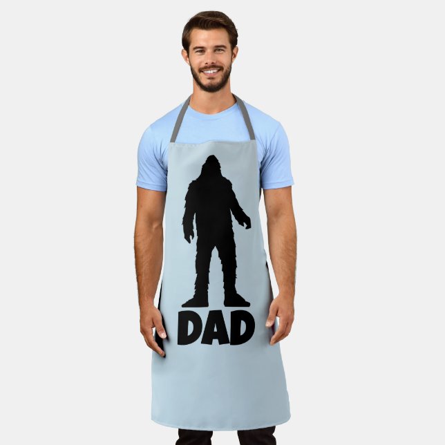 SASQUATCH BIGFOOT DAD FUNNY KITCHEN APRON (Worn)