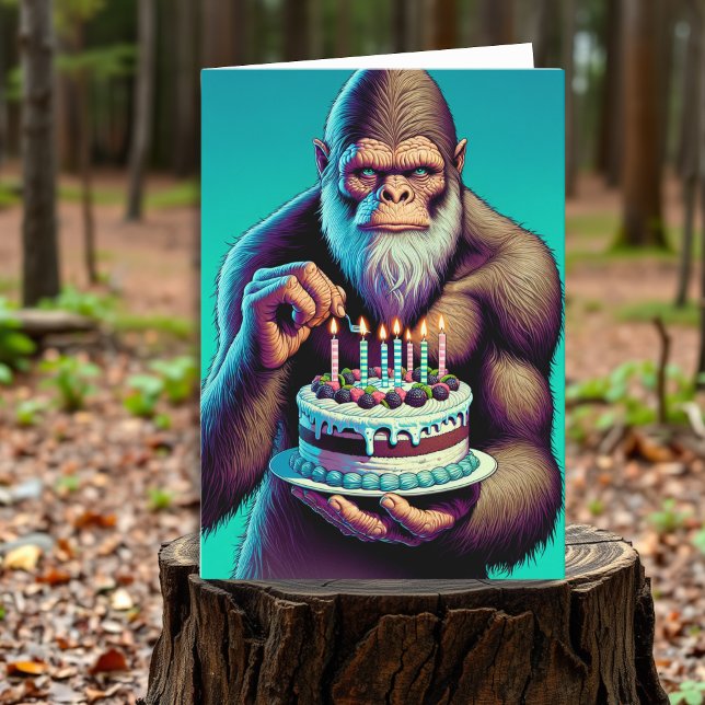 Sasquatch Bigfoot Funny Birthday Card (Creator Uploaded)