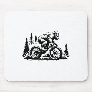 Sasquatch Bigfoot Mountain Biking Funny Bike Bicyc Mouse Mat