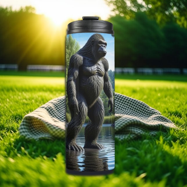 Sasquatch Bigfoot Reflection in Lake Thermal Tumbler (Creator Uploaded)