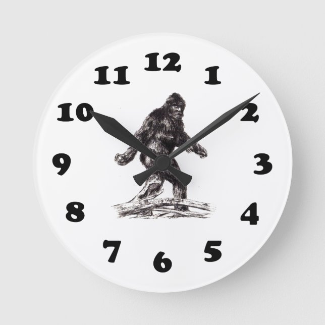 Sasquatch Bigfoot Round Clock (Front)