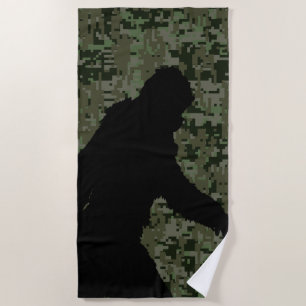 Sasquatch Bigfoot Silhouette Squatchin Beach Towel
