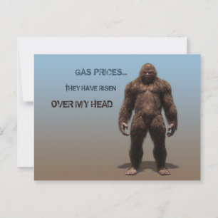 SASQUATCH BIGFOOT WHOLE - FRONTAL VIEW - NAMES POSTCARD