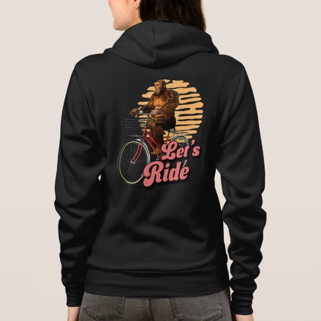 Sasquatch Bike Ride Forest Adventure Hoodie (Back)