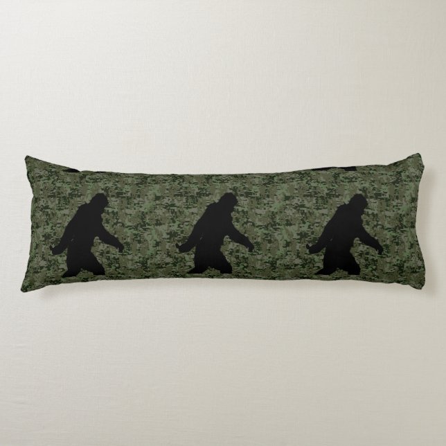 Sasquatch Black Silhouette Digital Camouflage Body Cushion (Front)